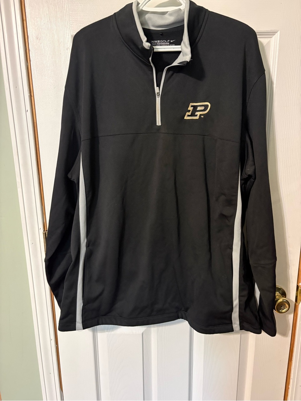 Nike Black Purdue Quarter-Zip Pullover with Gray Trim